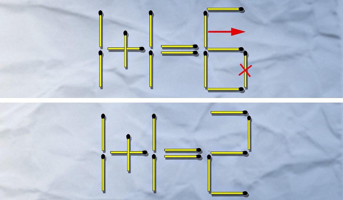 Eén lucifer moet worden weggegooid en de andere opnieuw gerangschikt: een uitdagende IQ-test