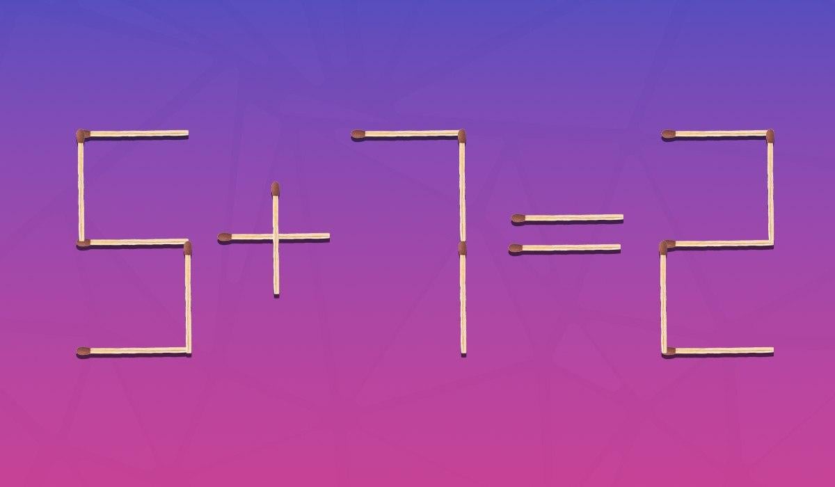 Je moet één lucifer verschuiven en gelijkheid wordt correct: een intelligentietest